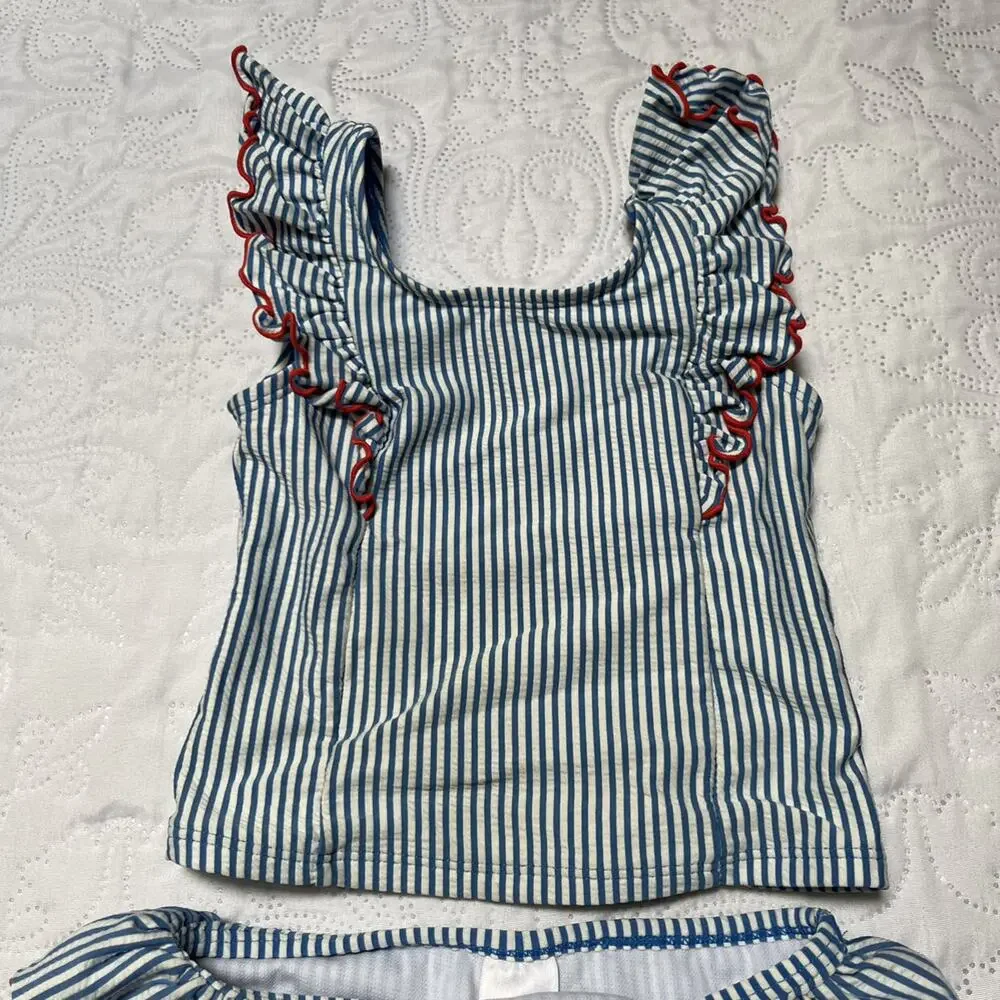 Cat & Jack Seersucker Tankini Swim Suit Size 2T